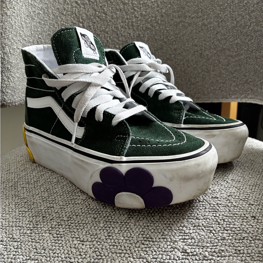 Vans Sk8-Hi Tapered Stackform OSF floral platform sneakers, size 5.5 - Picture 2 of 13